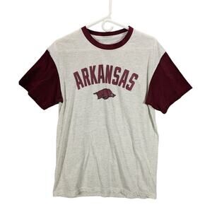 Pro Edge Razorbacks Shirt Mens Large University of Arkansas Hogs Gray Red Sports